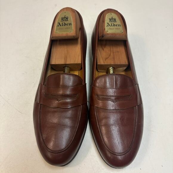 VGUC Ralph Lauren Purple Label Chili Brown Calf Penny Loafer Made in Italy 9.5 D main image 8